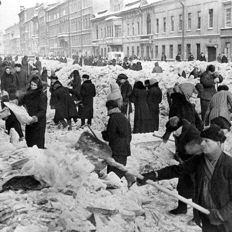 Кадры блокадного Ленинграда.