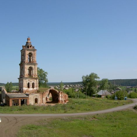 Село Мироново. Церковь святого Георгия Победоносца до реставрации.