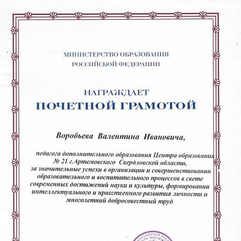 2. Грамота Министерства образования Российской федерации 2004г.