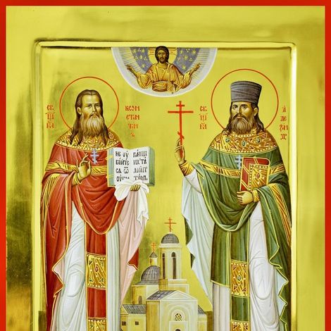 Икона «Священномученики Константин и Александр» в Кафедральном Свято-Троицком соборе г. Екатеринбурга.